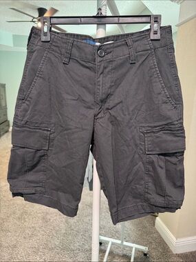 Target Men's Black Cargo Shorts - Utility Pocket Design